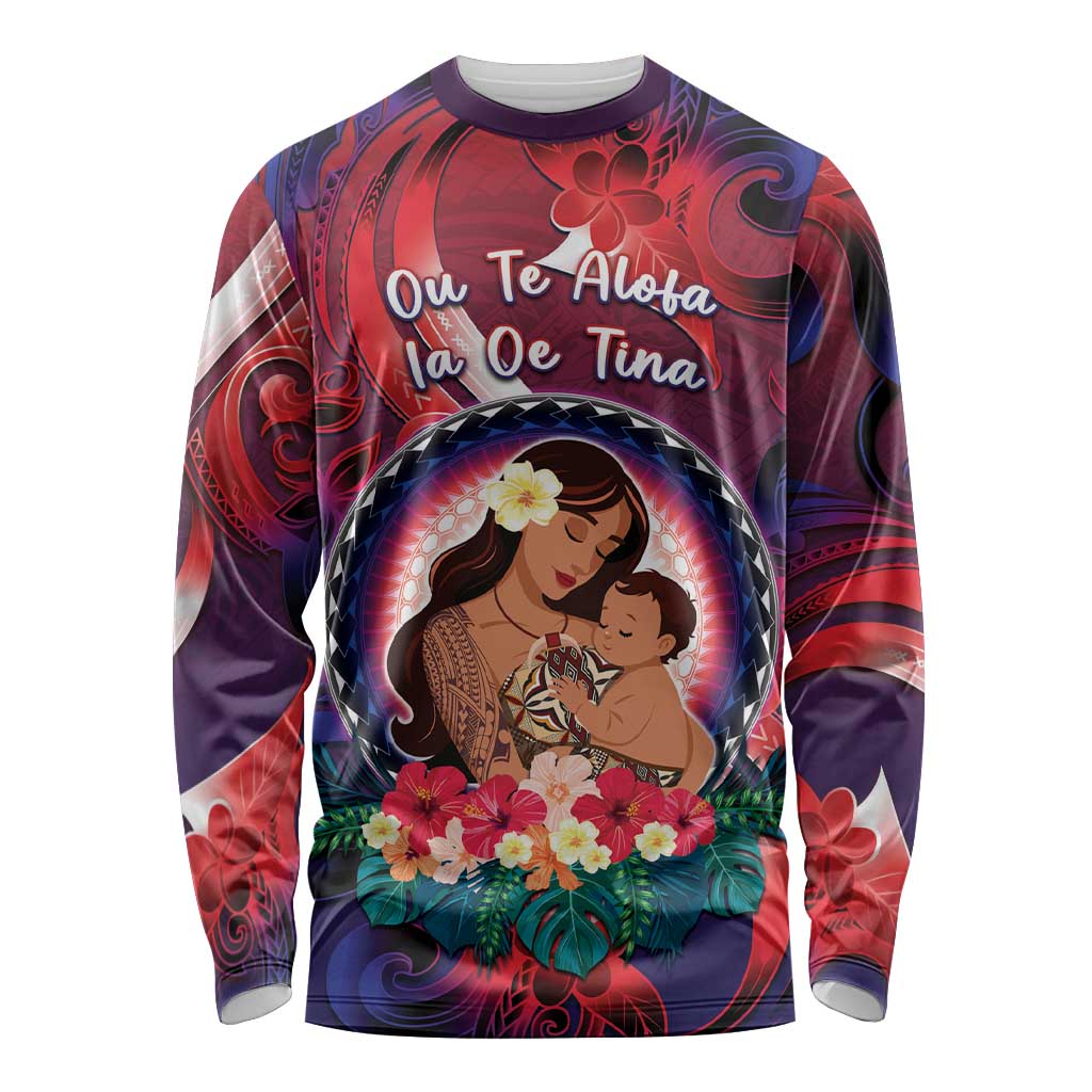 Personalised Samoa Mother's Day Long Sleeve Shirt I Love You Mom