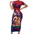 Personalised Samoa Mother's Day Short Sleeve Bodycon Dress I Love You Mom