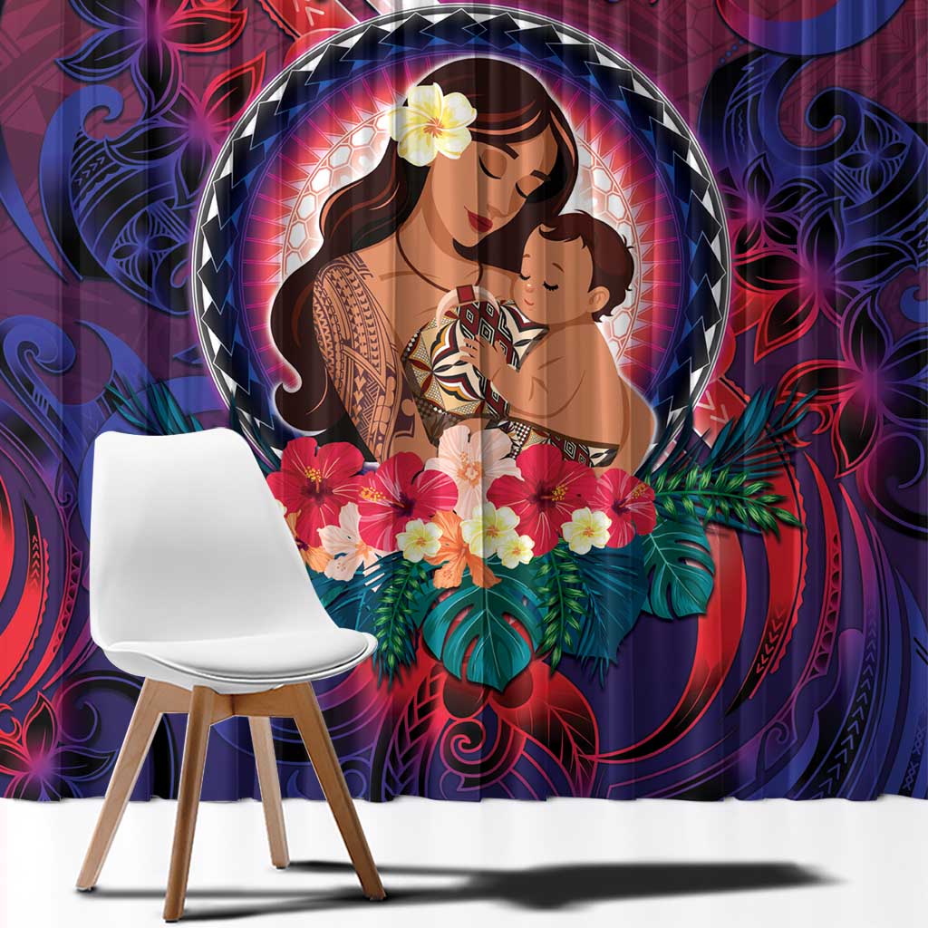 Samoa Mother's Day Window Curtain I Love You Mom