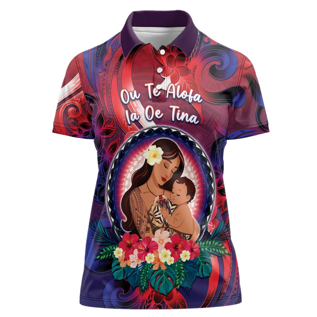 Personalised Samoa Mother's Day Women Polo Shirt I Love You Mom