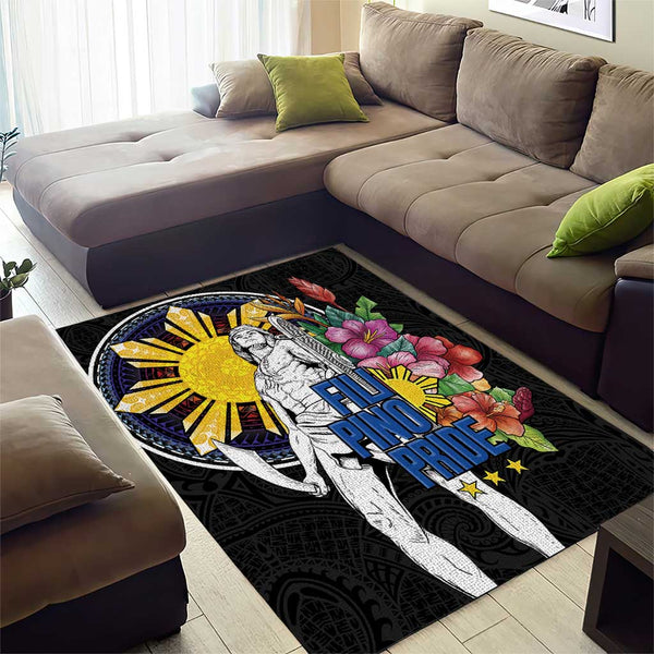 Filipinos Lapu-Lapu Hero Philippines Area Rug Hibiscus Flowers Style DT04