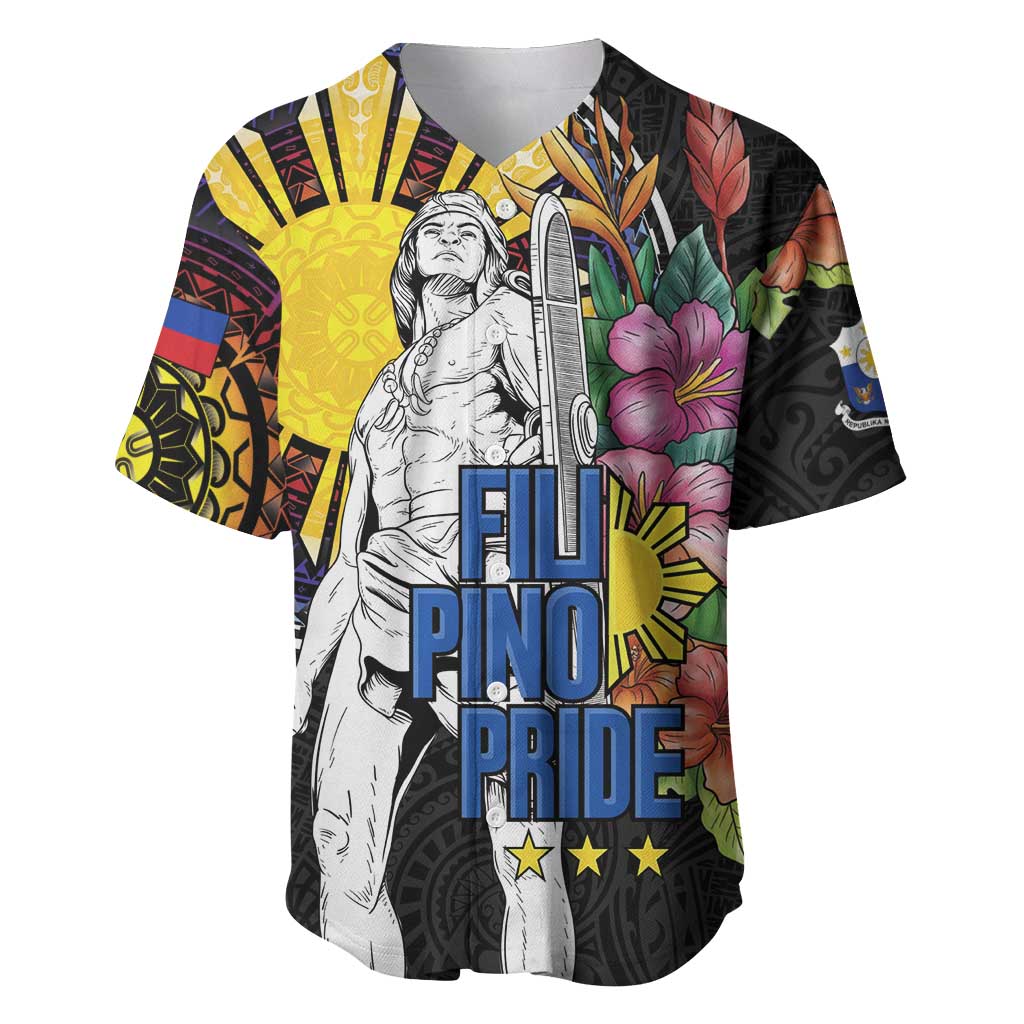 Filipinos Lapu-Lapu Hero Philippines Baseball Jersey Hibiscus Flowers Style