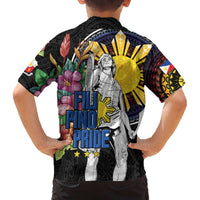 Filipinos Lapu-Lapu Hero Philippines Family Matching Off The Shoulder Long Sleeve Dress and Hawaiian Shirt Hibiscus Flowers Style