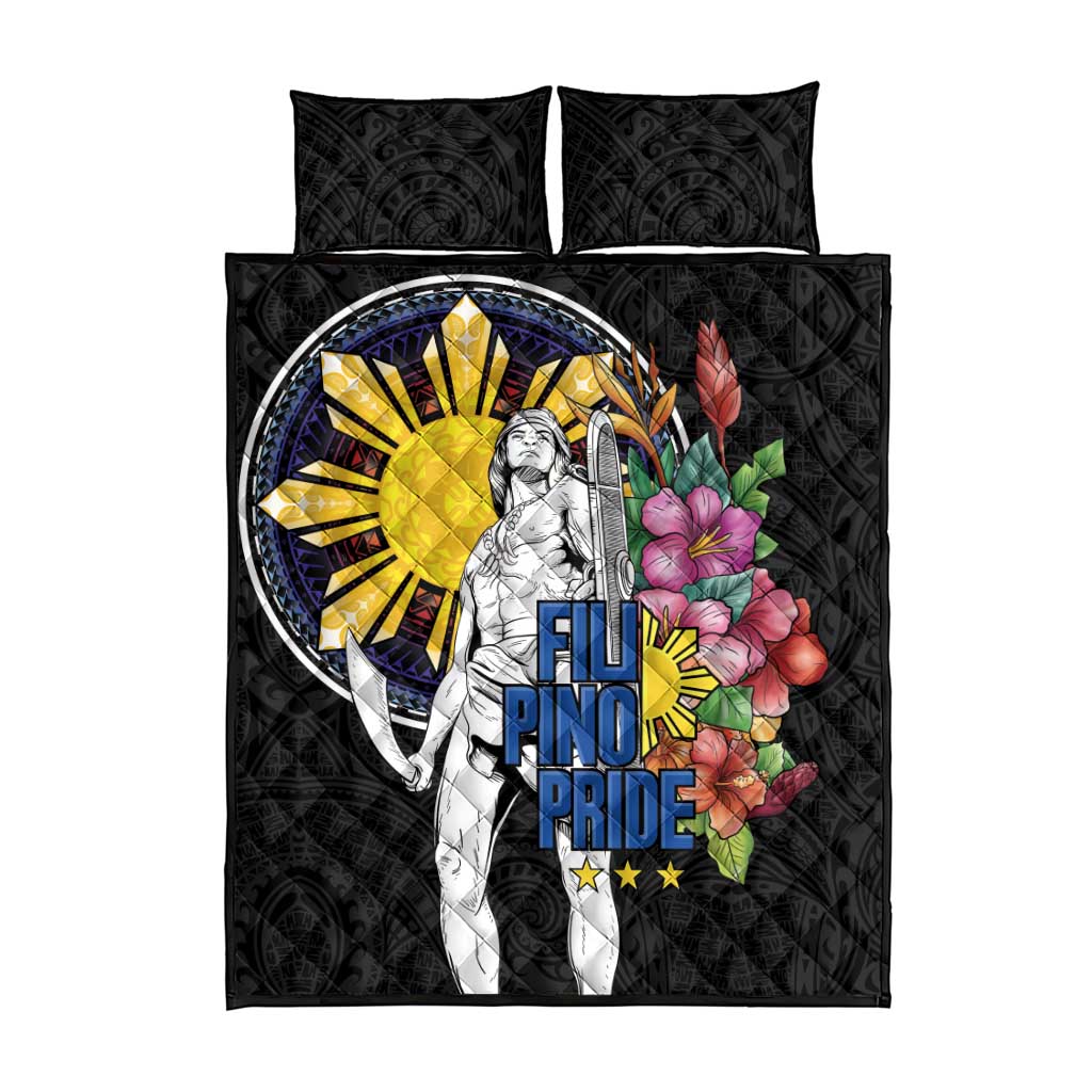 Filipinos Lapu-Lapu Hero Philippines Quilt Bed Set Hibiscus Flowers Style