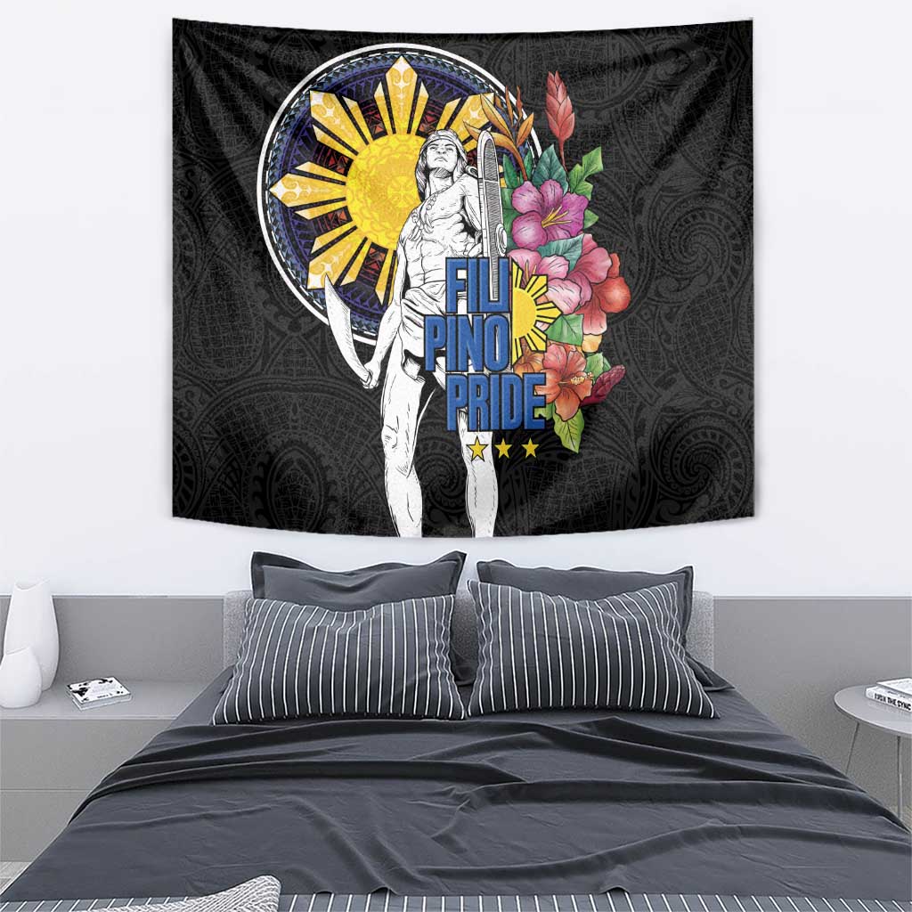 Filipinos Lapu-Lapu Hero Philippines Tapestry Hibiscus Flowers Style