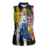 Filipinos Lapu-Lapu Hero Philippines Women Sleeveless Polo Shirt Hibiscus Flowers Style