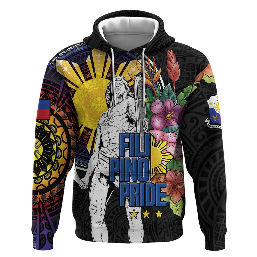 Filipinos Lapu-Lapu Hero Philippines Zip Hoodie Hibiscus Flowers Style