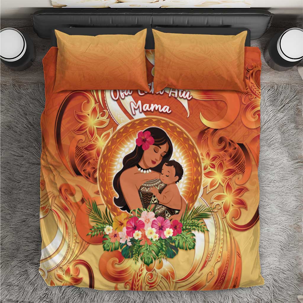 Tonga Mother's Day Bedding Set I Love You Mom DT04 Orange - Polynesian Pride
