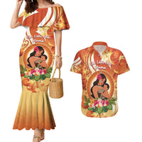 Personalised Tonga Mother's Day Couples Matching Mermaid Dress and Hawaiian Shirt I Love You Mom