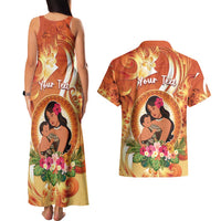Personalised Tonga Mother's Day Couples Matching Tank Maxi Dress and Hawaiian Shirt I Love You Mom