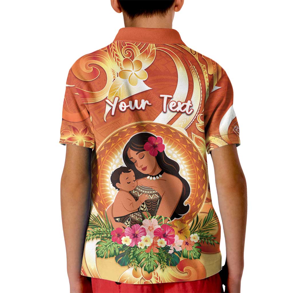 Personalised Tonga Mother's Day Kid Polo Shirt I Love You Mom DT04 - Polynesian Pride