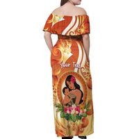 Personalised Tonga Mother's Day Off Shoulder Maxi Dress I Love You Mom