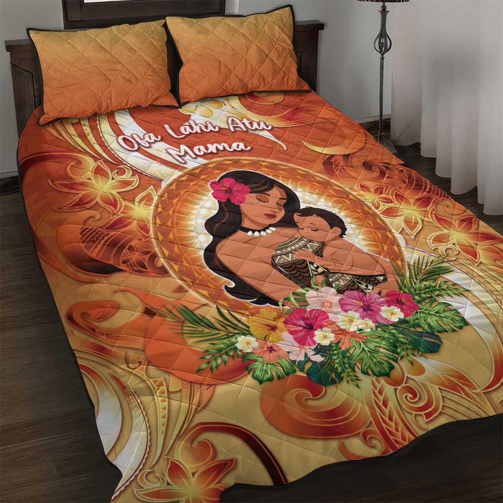 Tonga Mother's Day Quilt Bed Set I Love You Mom