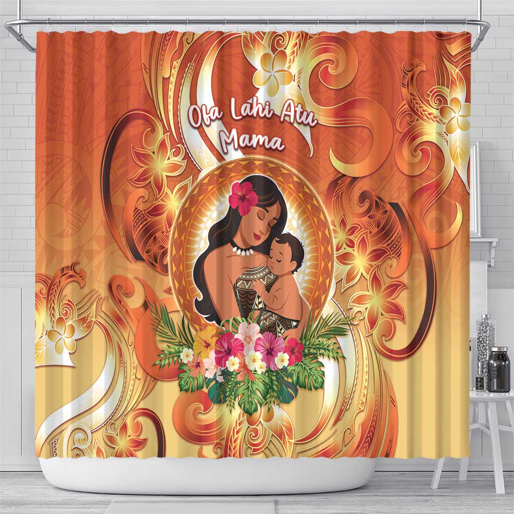 Tonga Mother's Day Shower Curtain I Love You Mom DT04 - Polynesian Pride