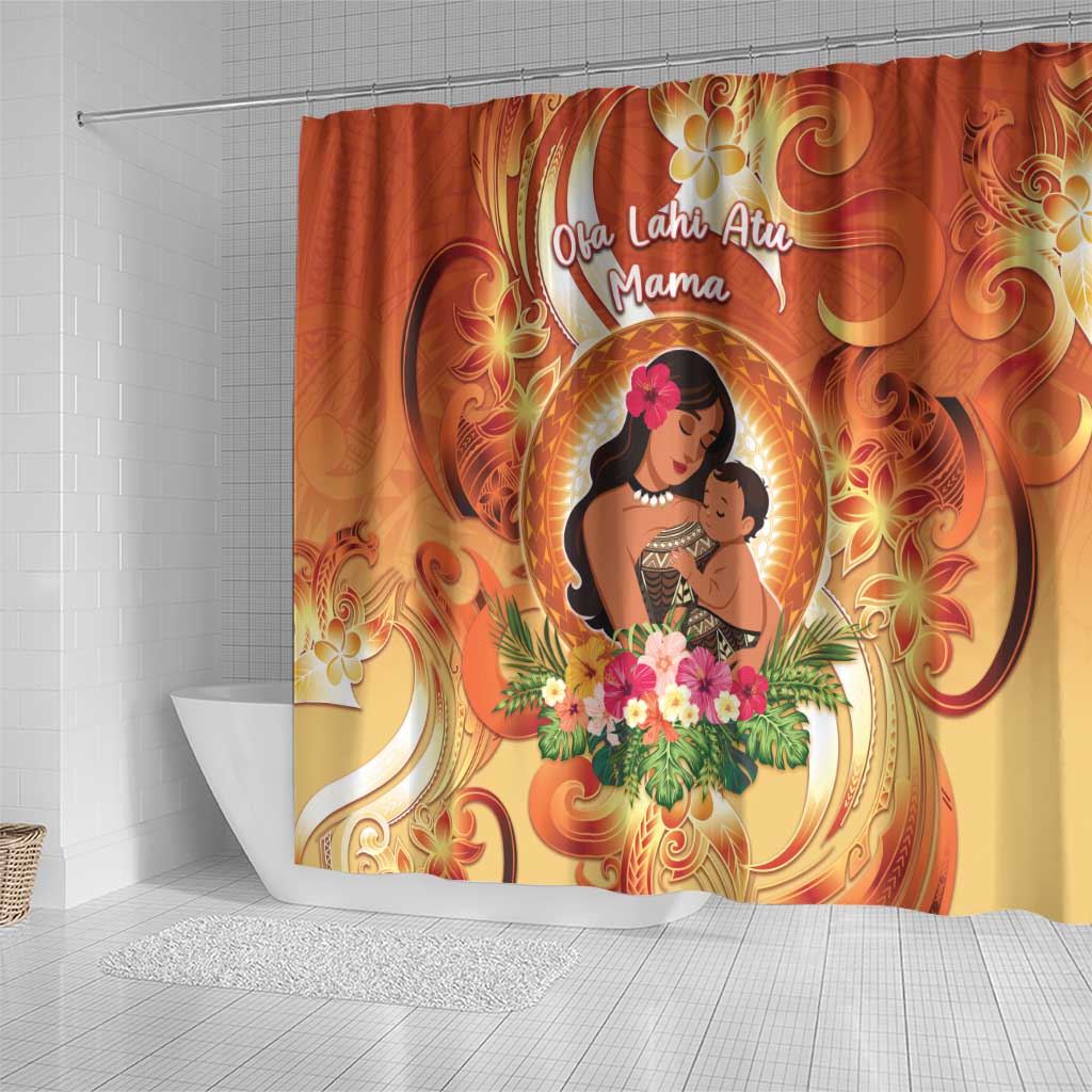 Tonga Mother's Day Shower Curtain I Love You Mom DT04 - Polynesian Pride
