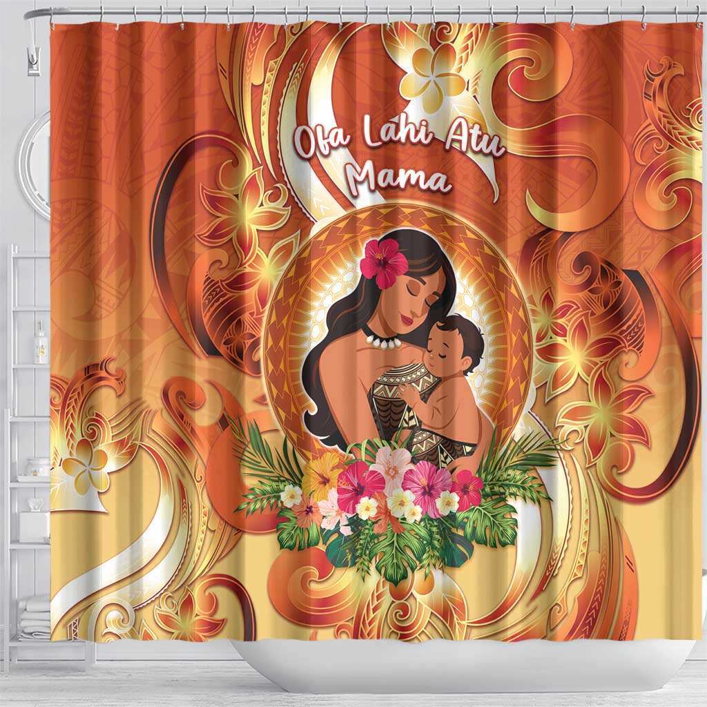 Tonga Mother's Day Shower Curtain I Love You Mom DT04 - Polynesian Pride