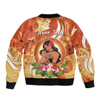 Personalised Tonga Mother's Day Sleeve Zip Bomber Jacket I Love You Mom DT04 - Polynesian Pride