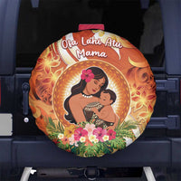 Tonga Mother's Day Spare Tire Cover I Love You Mom DT04 No hole Orange - Polynesian Pride