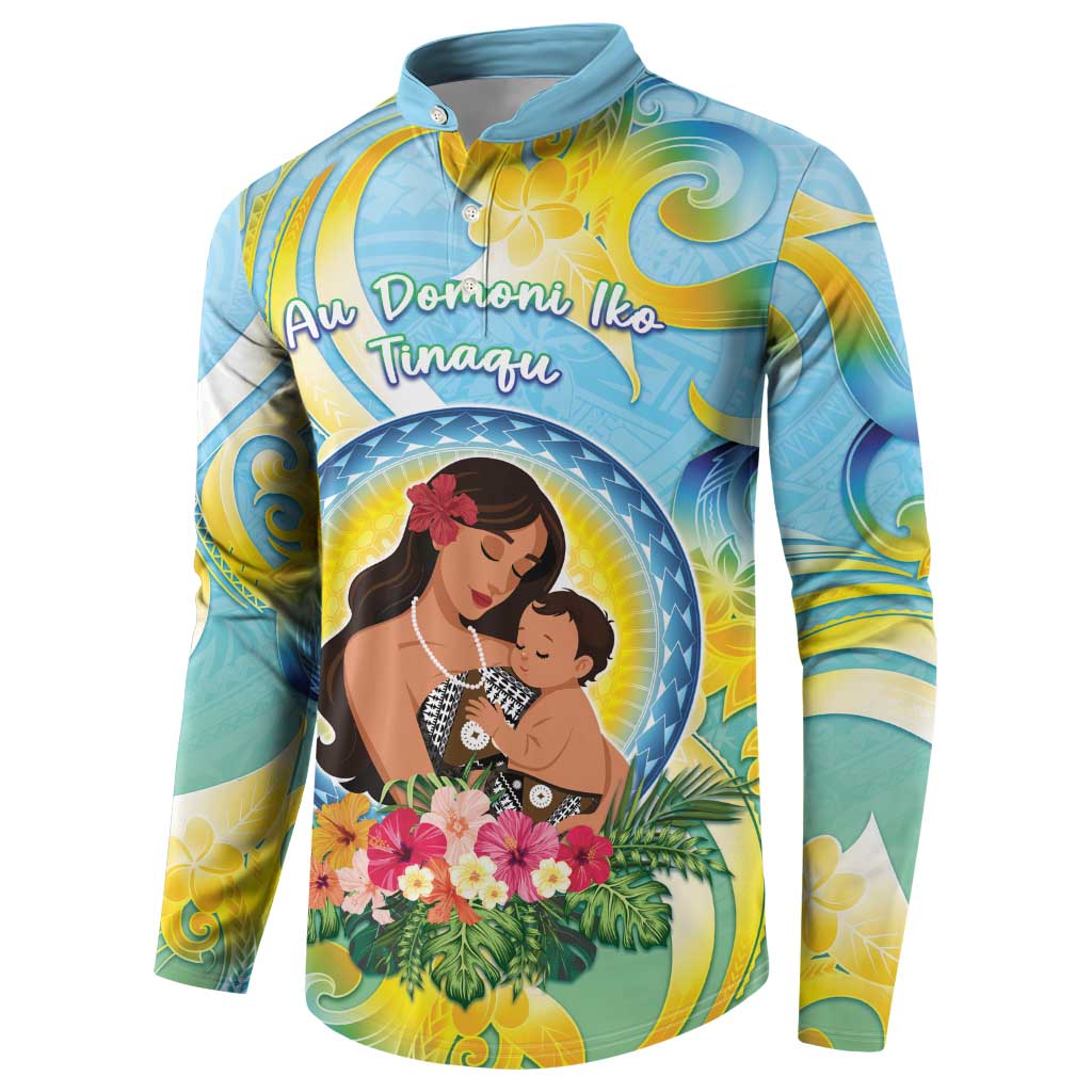 Personalised Fiji Mother's Day Button Sweatshirt I Love You Mom DT04 - Polynesian Pride