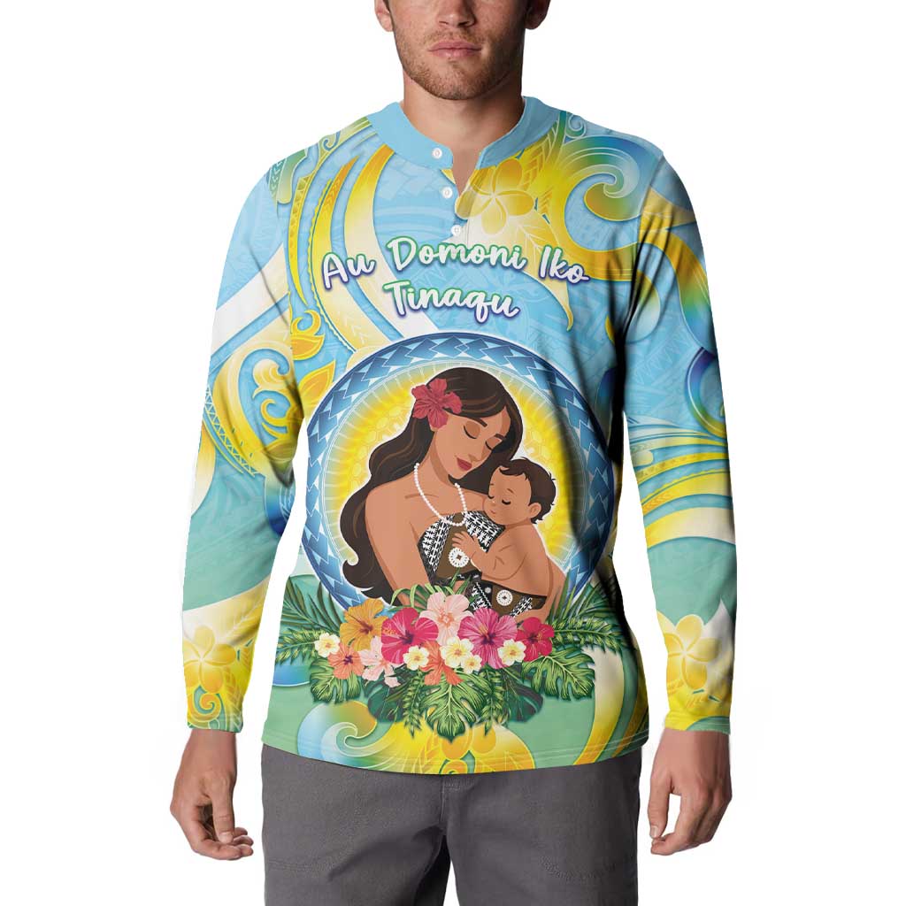 Personalised Fiji Mother's Day Button Sweatshirt I Love You Mom DT04 - Polynesian Pride