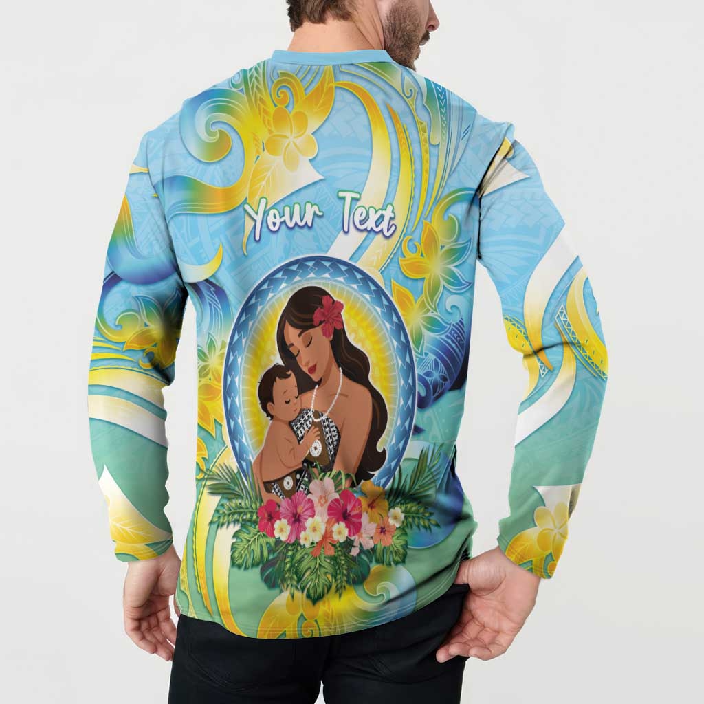 Personalised Fiji Mother's Day Button Sweatshirt I Love You Mom DT04 - Polynesian Pride