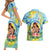 Personalised Fiji Mother's Day Couples Matching Short Sleeve Bodycon Dress and Hawaiian Shirt I Love You Mom