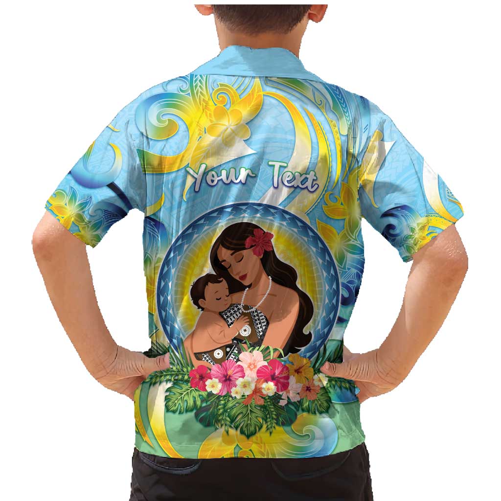 Personalised Fiji Mother's Day Family Matching Mermaid Dress and Hawaiian Shirt I Love You Mom
