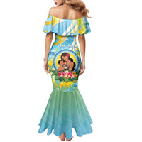 Personalised Fiji Mother's Day Family Matching Mermaid Dress and Hawaiian Shirt I Love You Mom