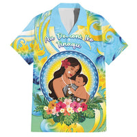 Personalised Fiji Mother's Day Family Matching Short Sleeve Bodycon Dress and Hawaiian Shirt I Love You Mom