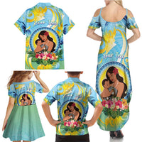 Personalised Fiji Mother's Day Family Matching Summer Maxi Dress and Hawaiian Shirt I Love You Mom