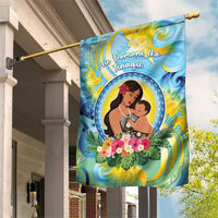 Fiji Mother's Day Garden Flag I Love You Mom DT04 House Flag Blue - Polynesian Pride