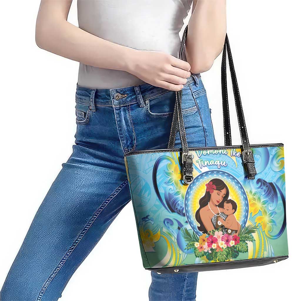 Fiji Mother's Day Leather Tote Bag I Love You Mom