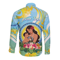 Personalised Fiji Mother's Day Long Sleeve Button Shirt I Love You Mom DT04 - Polynesian Pride