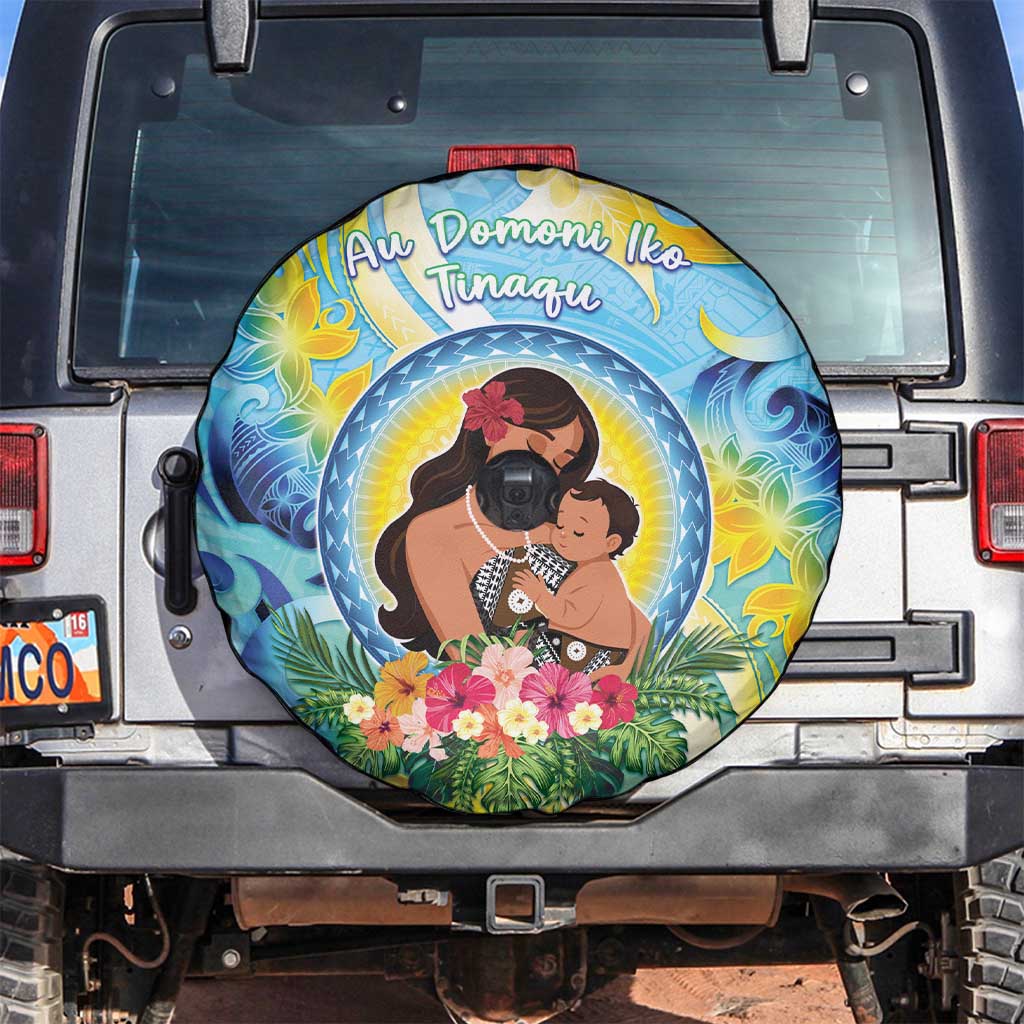 Fiji Mother's Day Spare Tire Cover I Love You Mom DT04 Blue - Polynesian Pride