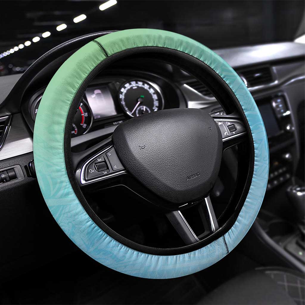 Fiji Mother's Day Steering Wheel Cover I Love You Mom DT04 Universal Fit Blue - Polynesian Pride