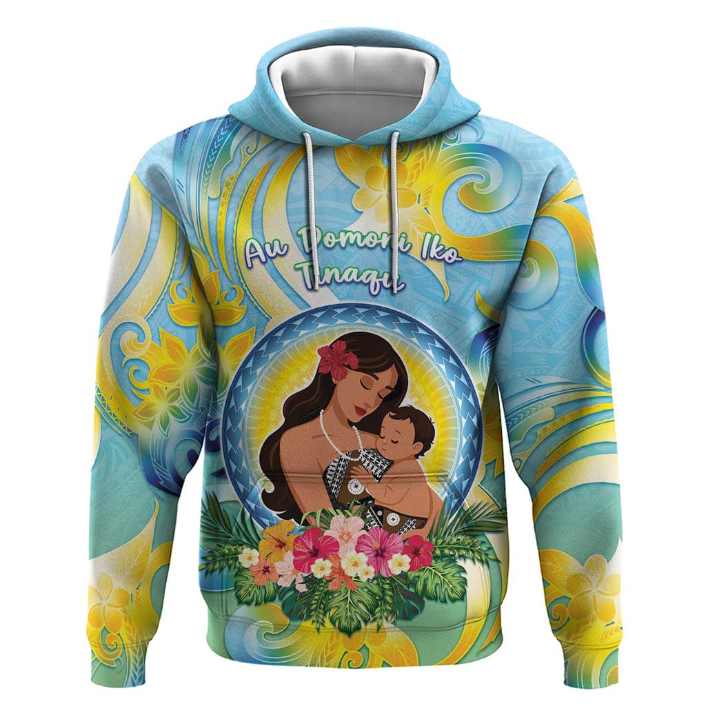 Personalised Fiji Mother's Day Zip Hoodie I Love You Mom DT04 Pullover Hoodie Blue - Polynesian Pride