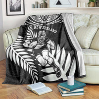 New Zealand Rugby Blanket Silver Fern Maori Pattern