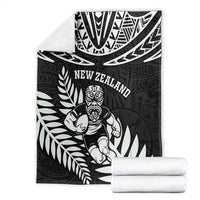 New Zealand Rugby Blanket Silver Fern Maori Pattern