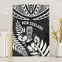 New Zealand Rugby Canvas Wall Art Silver Fern Maori Pattern
