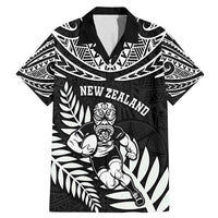 Custom New Zealand Rugby Family Matching Mermaid Dress and Hawaiian Shirt Silver Fern Maori Pattern