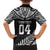 Custom New Zealand Rugby Family Matching Off The Shoulder Long Sleeve Dress and Hawaiian Shirt Silver Fern Maori Pattern