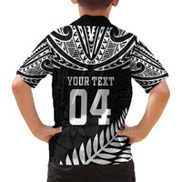 Custom New Zealand Rugby Family Matching Summer Maxi Dress and Hawaiian Shirt Silver Fern Maori Pattern