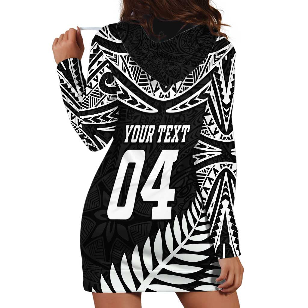 Custom New Zealand Rugby Hoodie Dress Silver Fern Maori Pattern DT04 - Polynesian Pride