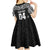 Custom New Zealand Rugby Kid Short Sleeve Dress Silver Fern Maori Pattern