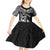 Custom New Zealand Rugby Kid Short Sleeve Dress Silver Fern Maori Pattern