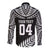 Custom New Zealand Rugby Long Sleeve Button Shirt Silver Fern Maori Pattern