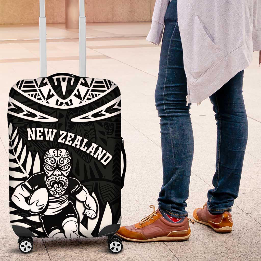New Zealand Rugby Luggage Cover Silver Fern Maori Pattern