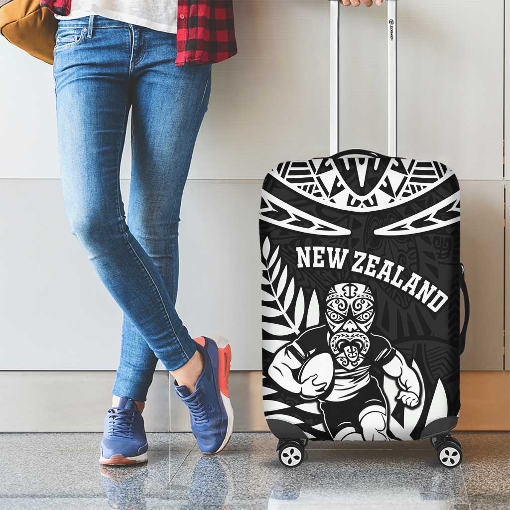 New Zealand Rugby Luggage Cover Silver Fern Maori Pattern