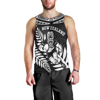 Custom New Zealand Rugby Men Tank Top Silver Fern Maori Pattern