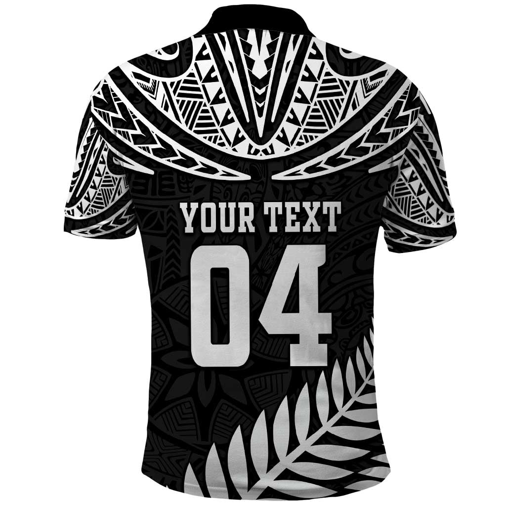 Custom New Zealand Rugby Polo Shirt Silver Fern Maori Pattern DT04 - Polynesian Pride